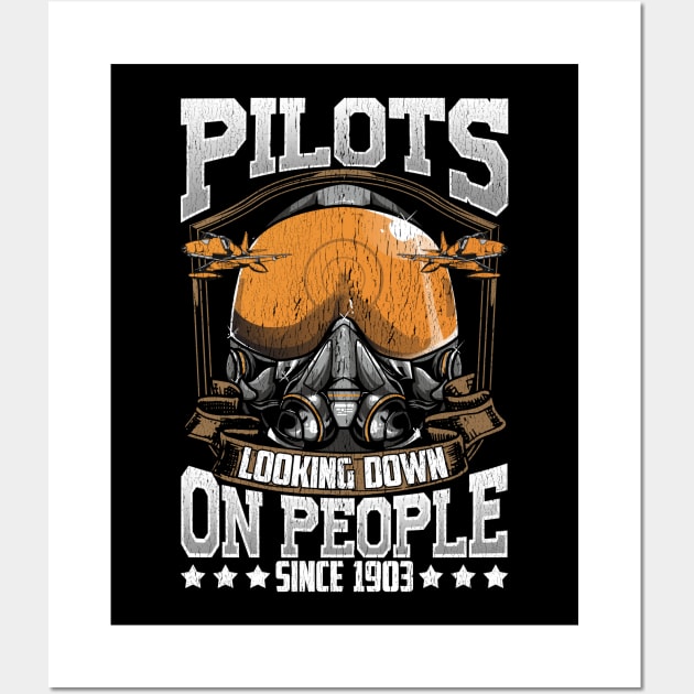 Funny Pilots Looking Down On People Since 1903 Pun Wall Art by theperfectpresents